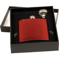 6 Oz. Gloss Red Flask & Funnel Set